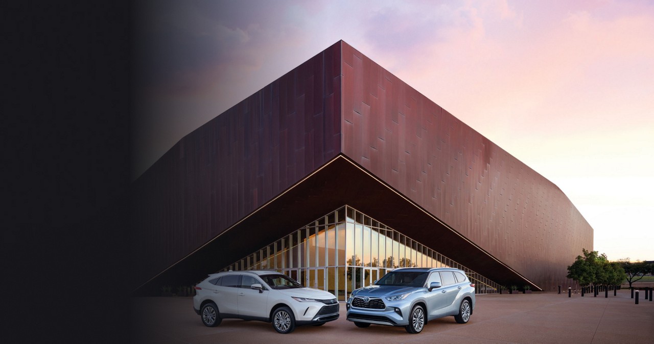 cars at a toyota dealership